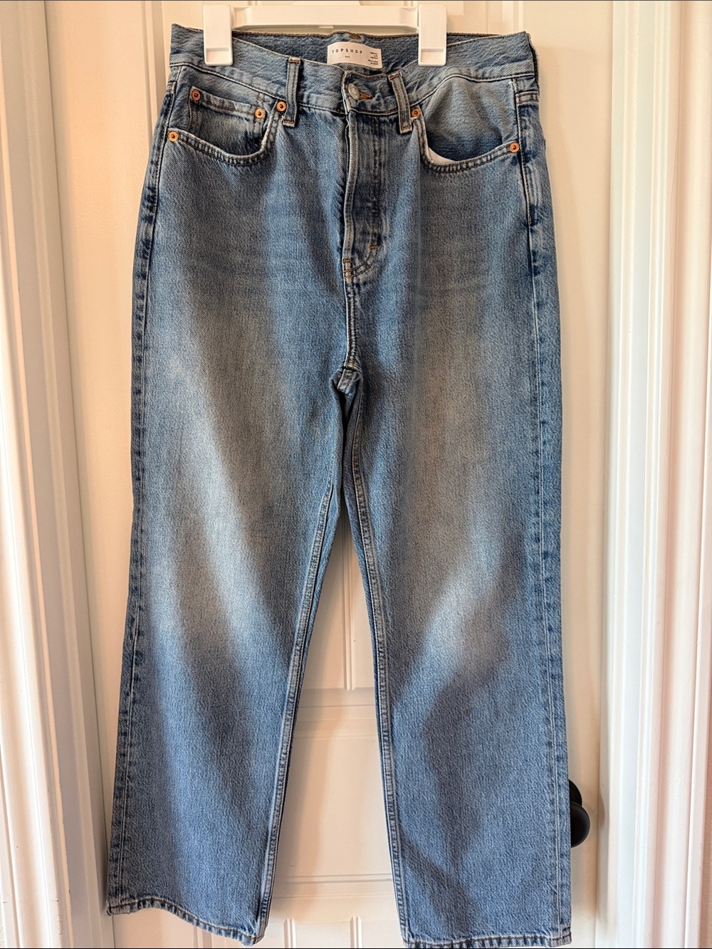 Topshop Light Blue Flare-Wide Leg Jeans